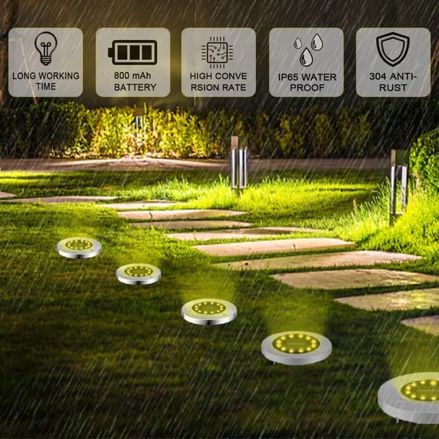 Detalle de Bowfar Solar-Bodenleuchten Außen 12 Stück