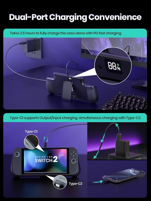 Thumbnail 4 de GagaKing 10000mAh Akku Hülle für Switch 2