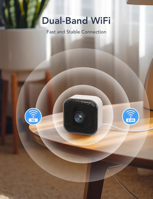 Detalle de GNCC 2K 3MP Telecamera WiFi interna con visione notturna, rilevamento movimento e citofono bidirezionale (kit 2)