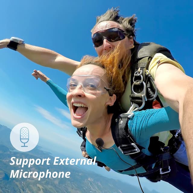 Detalle de AKASO Brave 4 Pro Action Cam 4K30fps, 20MP & 40 m Unterwasserkamera mit EIS, Touchscreen und Stativ-Selfie-Stick