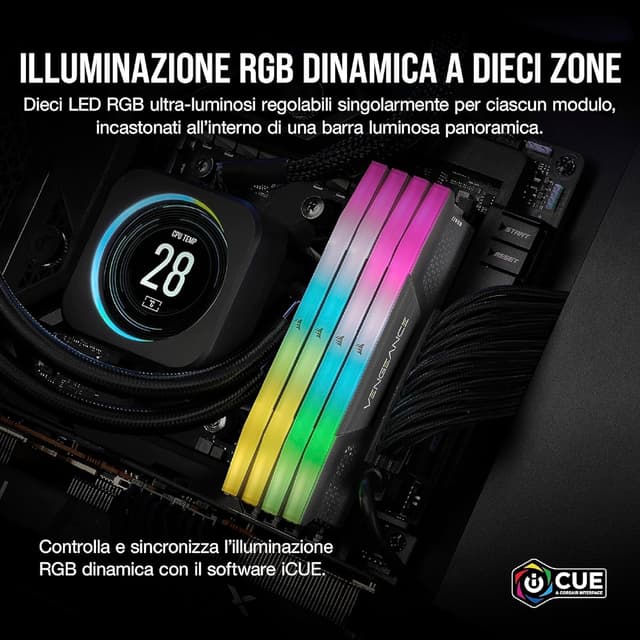 Detalle 2 de Corsair Vengeance RGB DDR5 32GB 6000MHz