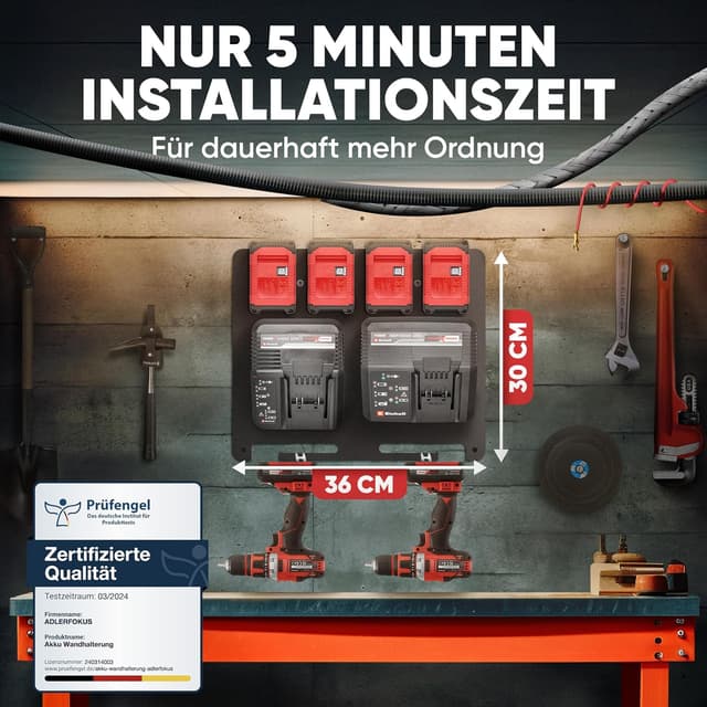 Detalle 2 de Adlerfokus Einhell Akku Wandhalterung 18V