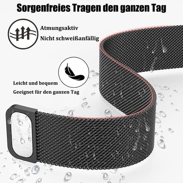 Detalle 2 de PDSQL Edelstahl Mesh Uhrenarmband mit Magnetverschluss – Ersatzband in 14–24 mm