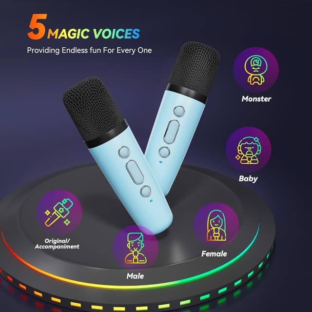 Detalle de Portable Karaoke Mini Microphone Bluetooth Speaker 1 🎤