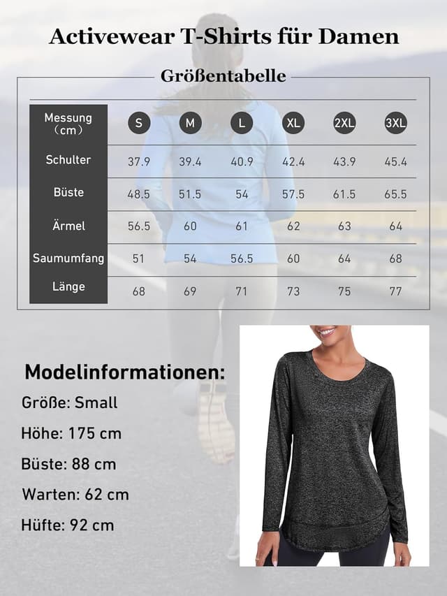 Thumbnail 6 de Deaviya Damen Langarm-Sportshirt „Locker“ für Laufen & Training – Funktions-Longsleeve mit Rundhalsausschnitt
