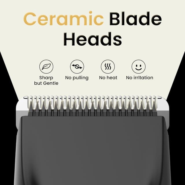 Detalle de Groin & Body Hair Trimmer for Men – Electric Shaver for Pubic, Groin, Chest, Legs with LED & Ceramic Blade Heads