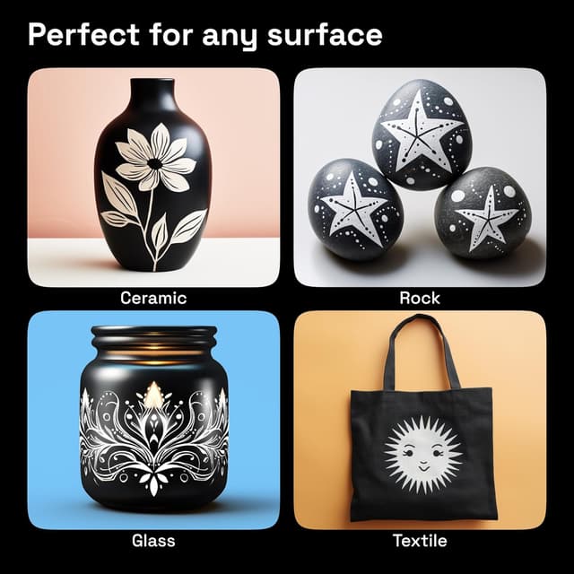 Detalle de Artistro 5 weiße Acrylstifte für Steinbemalung (Acrylmarker auf Wasserbasis) – 5er-Set mit verschiedenen Spitzen