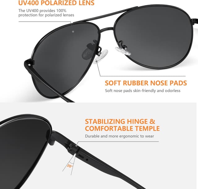 Detalle 2 de Pilot polarized sunglasses UV400 for driving