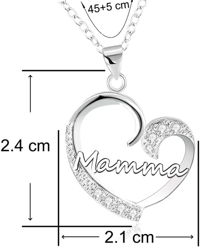 Detalle 2 de GUOYU collana con cuore brillante per la Festa della Mamma