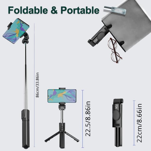 Detalle 1 de COLORLIZARD selfie stick tripod 28 inch