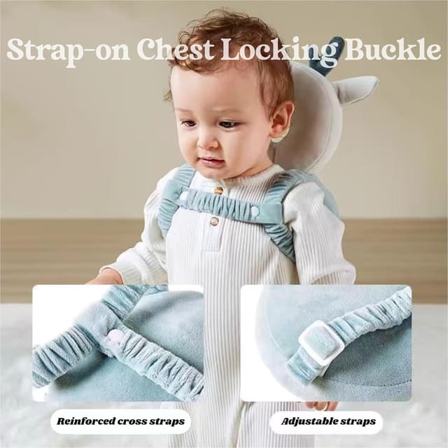 Detalle de Bambebe Baby Kopfschutz Kissen mit verstellbaren Schultergurten und Rückenprotektor (REH)