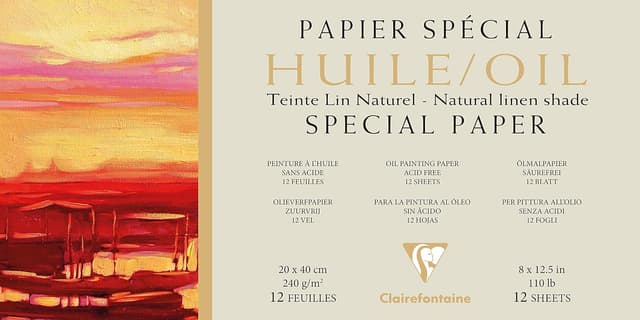 Thumbnail 5 de Clairefontaine 975825 C – Bloc dibujo óleo LINO natural 12 hojas 36x48 cm 🎨