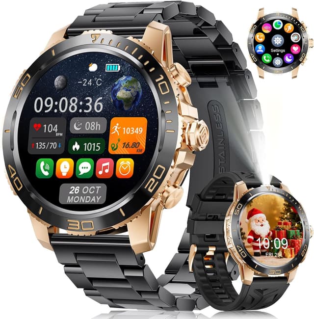 Detalle de LIGE EF21 montre connectée homme 1,43" AMOLED, appels Bluetooth et suivi santé