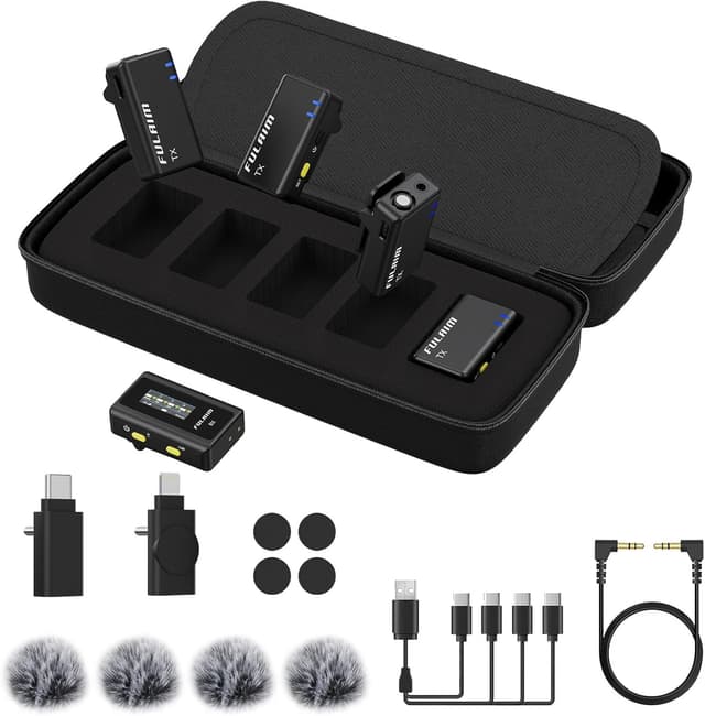 Imagen de FULAIM X6 Lavalier-Mikrofon 4 Sender 1 Empfänger en OfertitasTOP