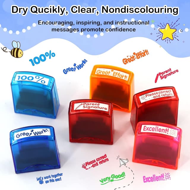 Thumbnail 2 de Newthinking Teacher Stamps 8 Pack self-inking