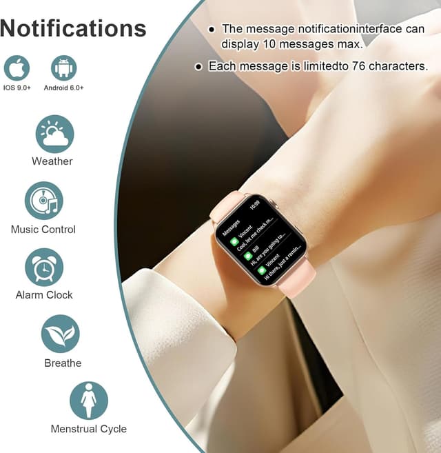 Thumbnail 4 de IOWODO Smart Watch 1.91" HD fitness smartwatch