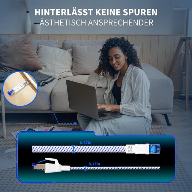 Thumbnail 4 de HUO JI Cat 8 LAN Kabel 15 m 40 Gbit/s