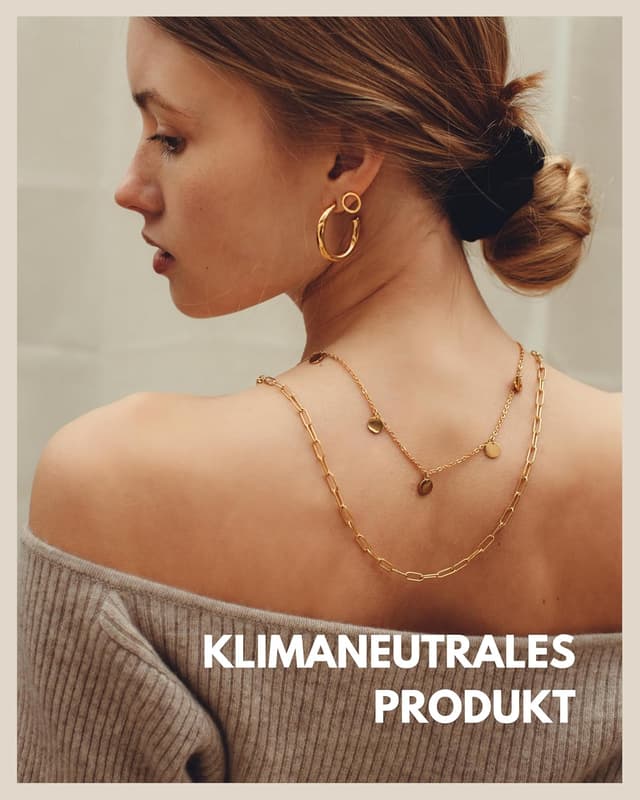 Detalle 2 de GD GOOD.designs Kette mit Plättchen (5 Coin) für Damen – wasserfest, verstellbar – 18K Gold/ Silber/ Roségold