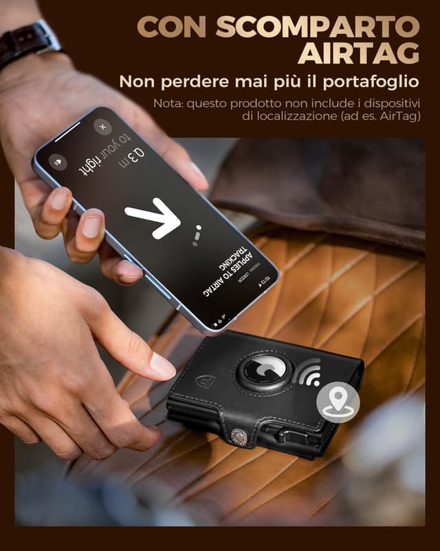 Detalle 2 de LORZOR Portafoglio Airtag XXL per uomo