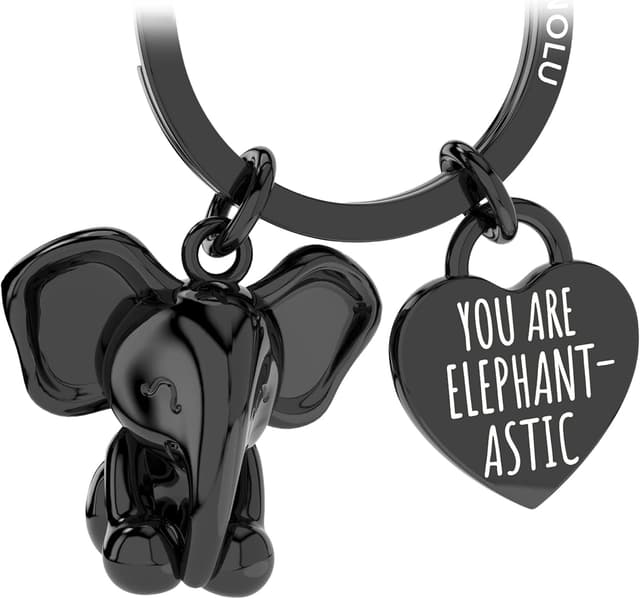 Thumbnail 6 de LANOLU Schlüsselanhänger Elefant „Rüsselmeister“ – Glücksbringer für Partner & beste Freundin aus Metall