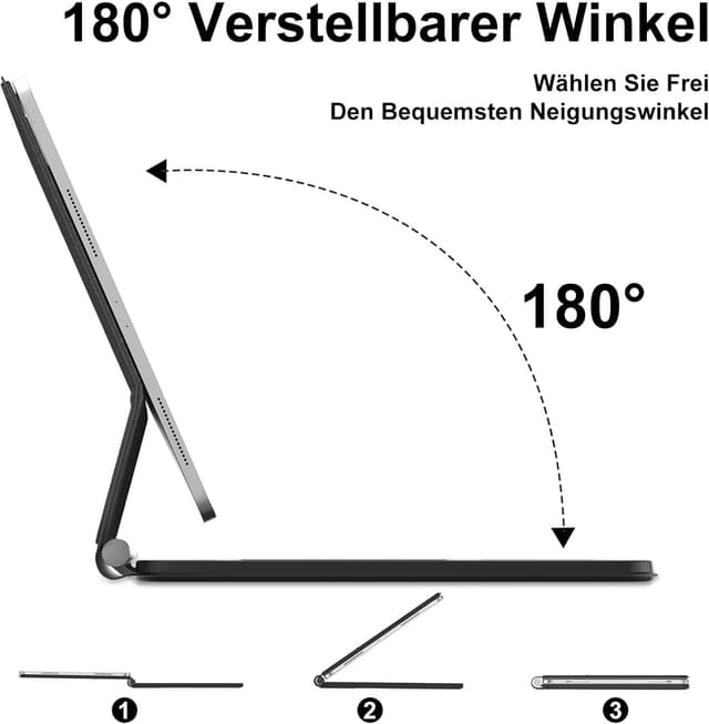 Detalle de IVEOPPE Magic Keyboard für iPad Pro 13" M5 (2025) / M4 (2024) – magnetische Tastaturhülle mit Präzisions-Trackpad, schwarz
