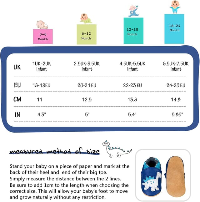 Detalle de IceUnicorn Scarpine neonato in morbida pelle con suola scamosciata (0 a 24 mesi)