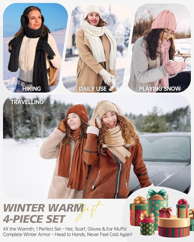 Thumbnail 6 de Winter Hat Gloves Scarf Set 67×11 🧣