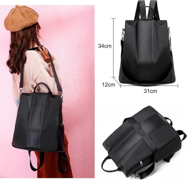 Detalle de shepretty Zaino piccolo da donna in borsa pelle impermeabile casual con funzione anti-furto