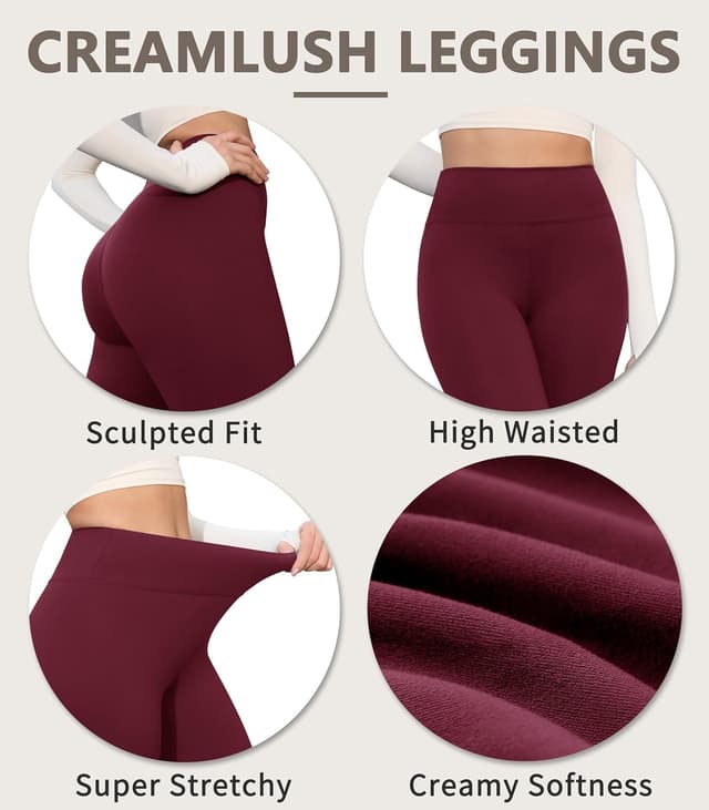 Detalle de VALANDY Creamlush 4-Pack Capri Leggings for Women (High-Waisted Stretch Yoga & Lounge) - S–3XL
