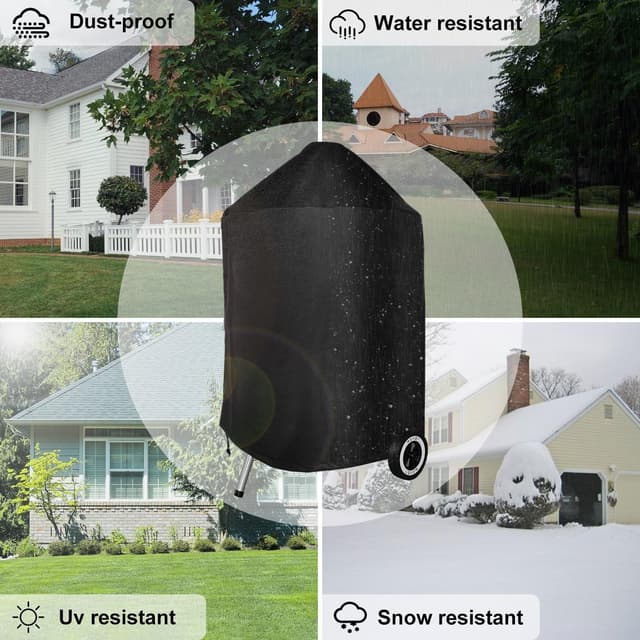 Detalle de Onlyfire Kettle BBQ Cover for Weber 57cm / 22 inch Charcoal Kettle – Waterproof, UV Resistant & Breathable