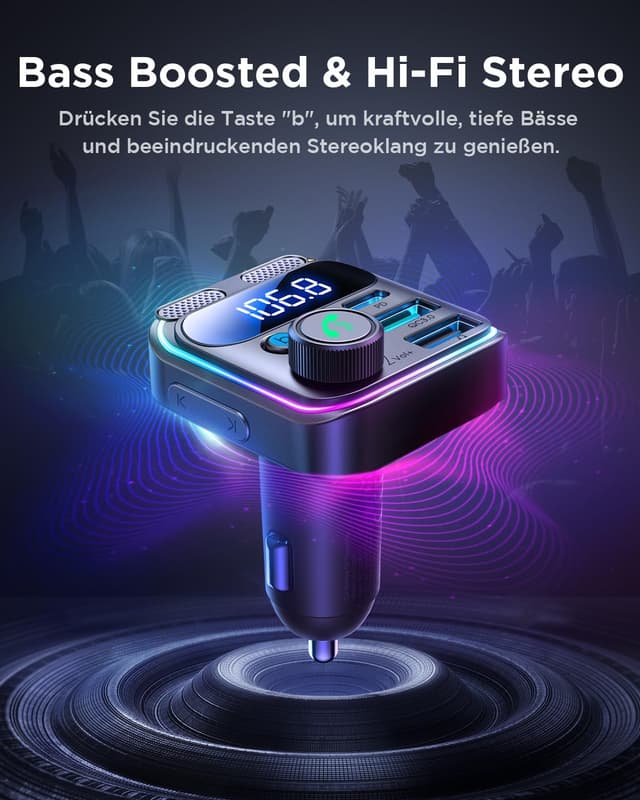 Detalle 2 de JOYROOM 81W Bluetooth Adapter Auto 45W