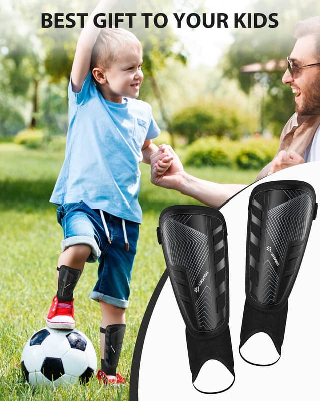 Detalle de AirsFish CE Certified Upgraded Soccer Shin Guards for Kids, Youth & Adults (Shin Guard Sleeves)