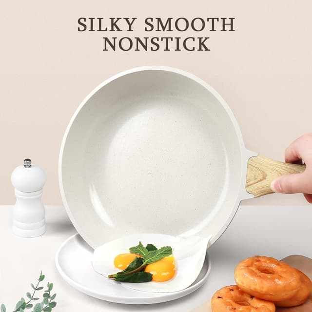 Detalle de GiPP Nonstick Skillet Frying Pan Set (White Granite) – 24, 26 & 28cm omelette and frying pans