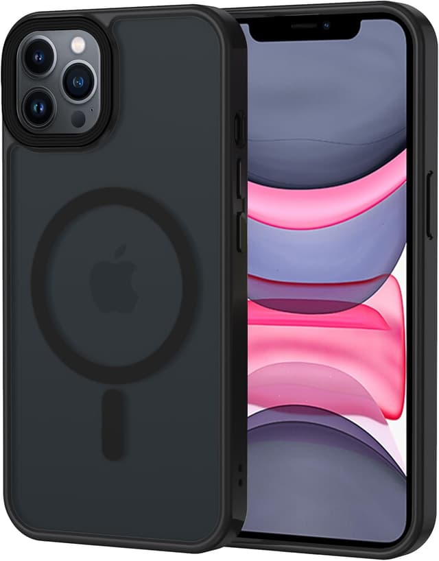 Detalle de XTCASE Coque iPhone 11 Pro magnétique compatible MagSafe (noir) – face mate translucide et protection anti-chocs