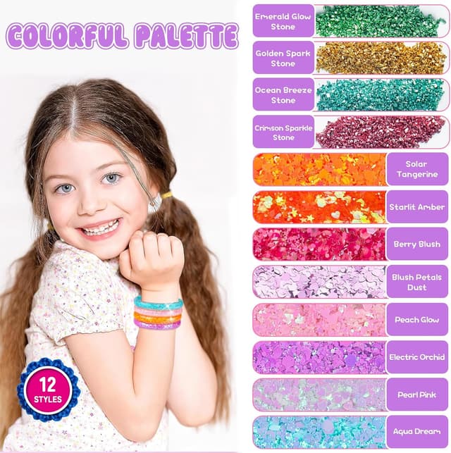 Detalle de Fairy Maker bracelet kit 12 tubes glitter