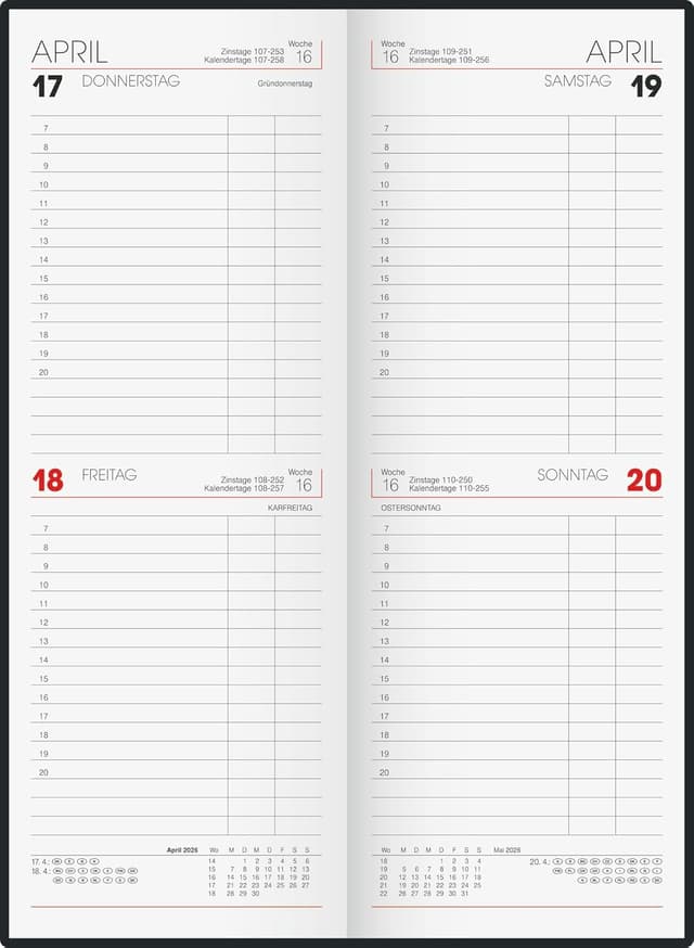 Detalle 1 de BRUNNEN Vormerkbuch Mod. 784 ’26 – Terminplaner mit Jahresübersicht, Hardcover blau