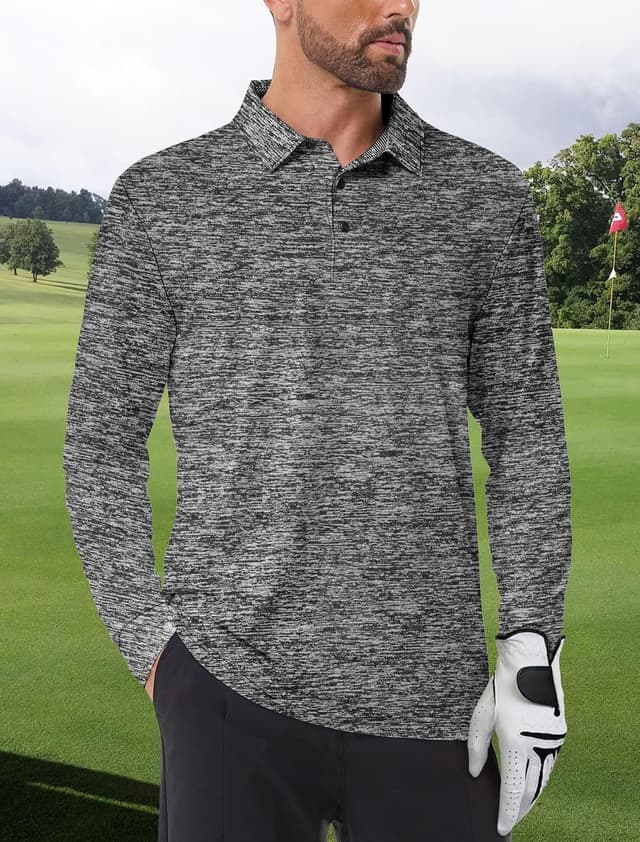 Detalle de ANGEL CITIZ Herren Poloshirts (Kurzarm/Langarm) – atmungsaktiv, schnelltrocknend, für Casual, Sport & Golf