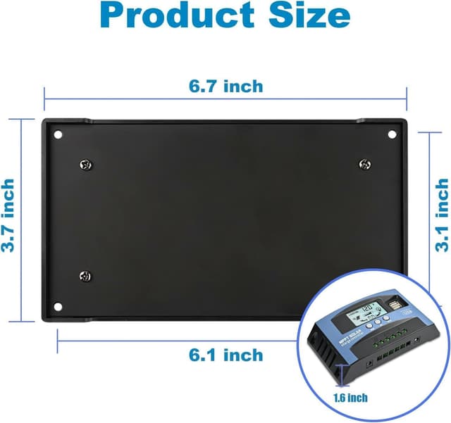 Detalle de Depvko 100A MPPT Solar Charge Controller (12V/24V) with LCD, Dual USB, and Timer