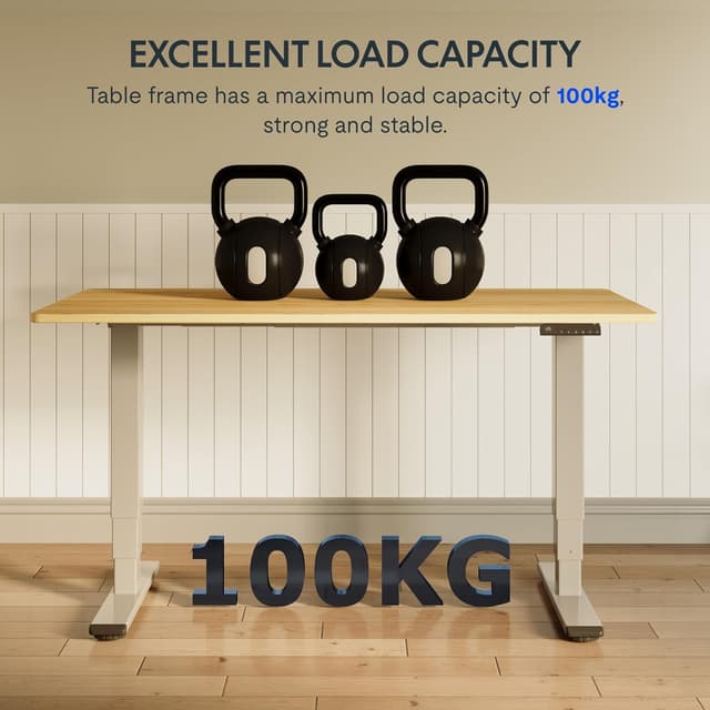 Detalle 2 de FLEXISPOT Scrivania elettrica regolabile in altezza 140×80 cm con doppio motore e gambe telescopiche