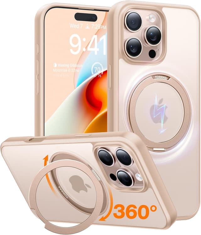 Thumbnail 6 de TORRAS 360 Rotatable Magnetic Ring (MagSafe compatible) for iPhone 16 Pro Max Case – Grey