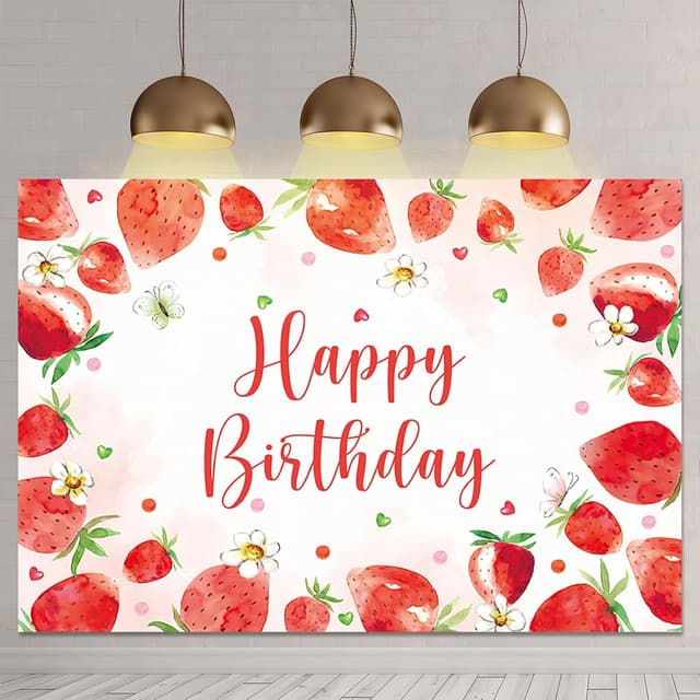 Thumbnail 1 de APROPHIC Erdbeer-Geburtstagsbanner 2,1×1,5 m 🎉