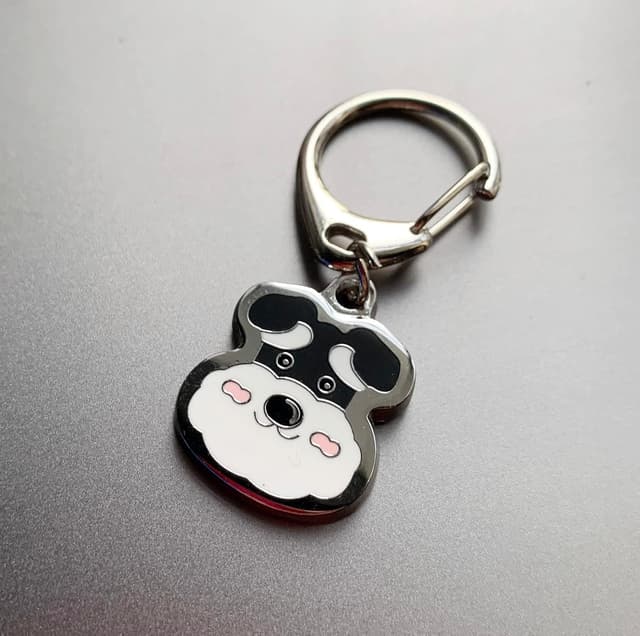 Detalle de Blue Dream Island Schnauzer Dog ID Tag pendant key-ring keychain