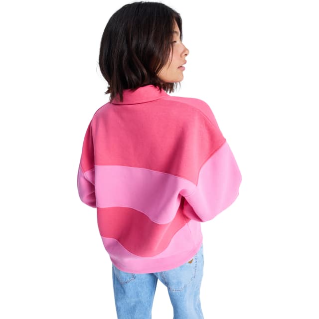 Detalle de Roxy Cross Your Mind: sudadera de mujer con cuello tipo camisa y botones