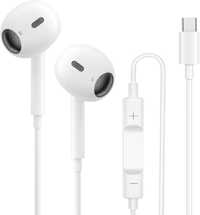 Detalle de USB-C In-Ear Kopfhörer mit Mikrofon und Lautstärkeregler für Phone (17/16/15) & USB-C Geräte