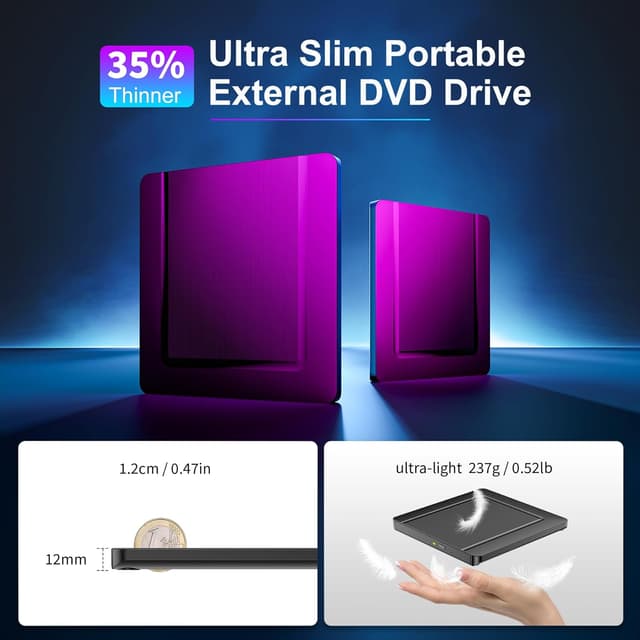 Detalle 2 de BHHB External CD/DVD-Laufwerk USB 3.0