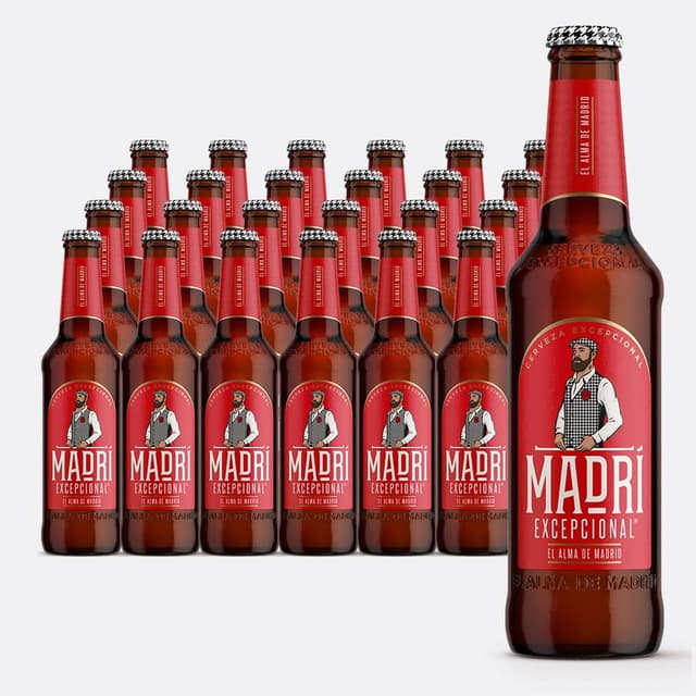 Detalle de Madrí Excepcional Lager 🍺 Caja 24x330ml (7.920ml)