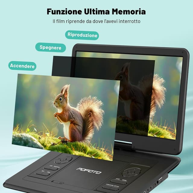 Thumbnail 6 de POFOTO Lettore DVD Portatile 15,6"