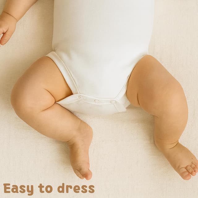 Detalle 2 de rise&Raba Baby Bodysuit 3 Pack (0-4 Years) in 100% Organic Cotton half sleeve