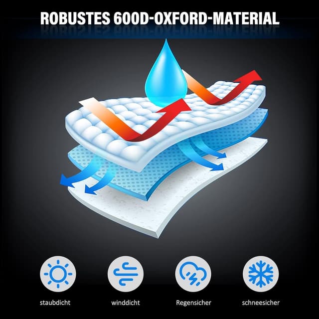 Detalle 2 de Bonna faltgarage für Fahrradanhänger, Hundeanhänger und Lastenanhänger – wasserdichte Abdeckung aus 600D Oxford (140×88×92 cm)