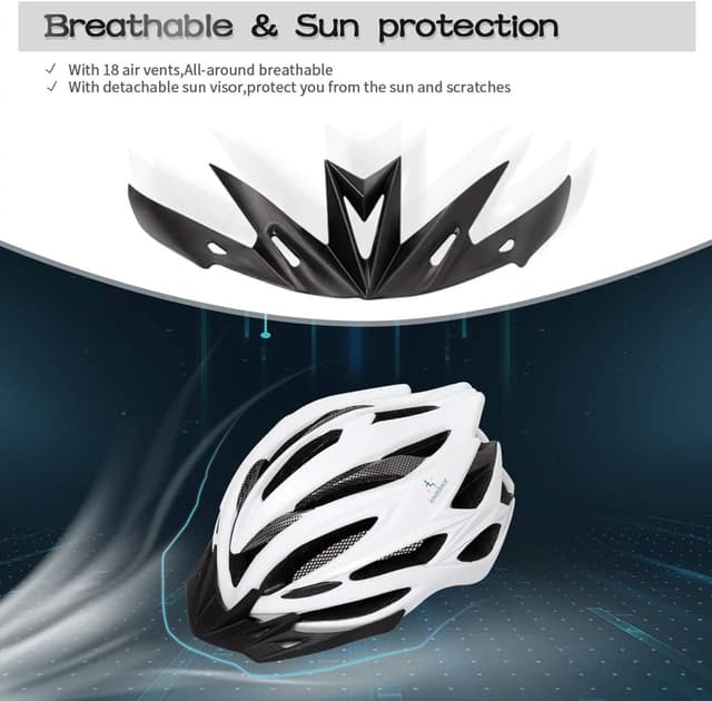 Detalle 2 de ioutdoor Premium Fahrradhelm mit abnehmbarer Sonnenblende und Insektennetz (CE/CPSC)